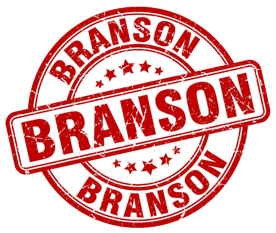Branson Red Grunge Round Vintage Rubber Stamp.branson Stamp.bran